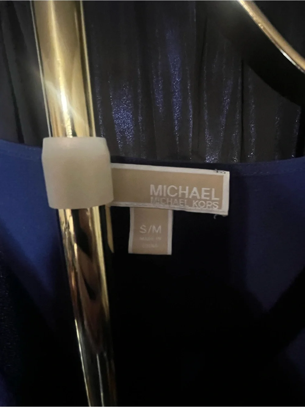 Michael Michael Kors Blue Hardware V Neck Blouse S/M